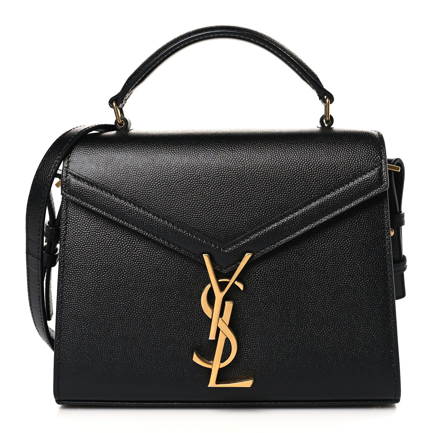 Saint Laurent Grain de Poudre Mini Classic Monogram Cassandra Top Handle Black 1 of 8