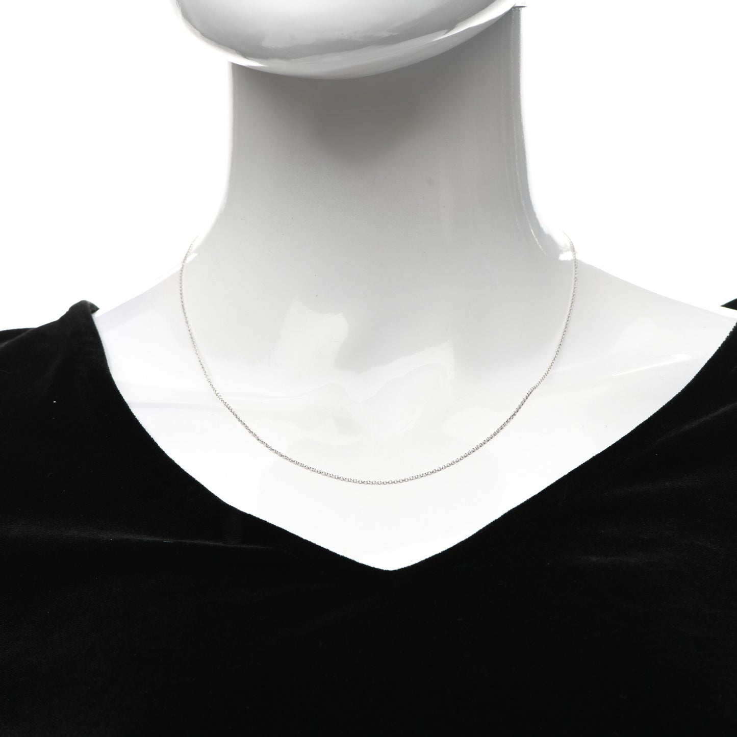 18K White Gold Chain Necklace 18"