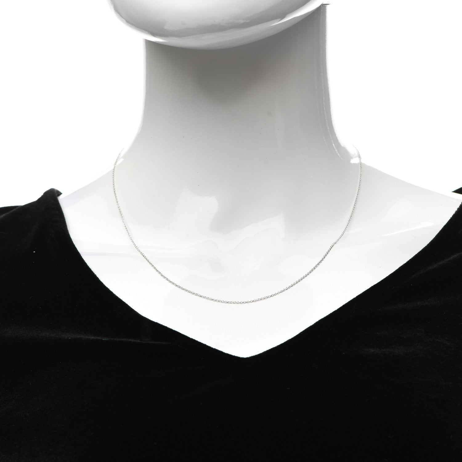 Tiffany 18K White Gold Chain Necklace 18" 2 of 5