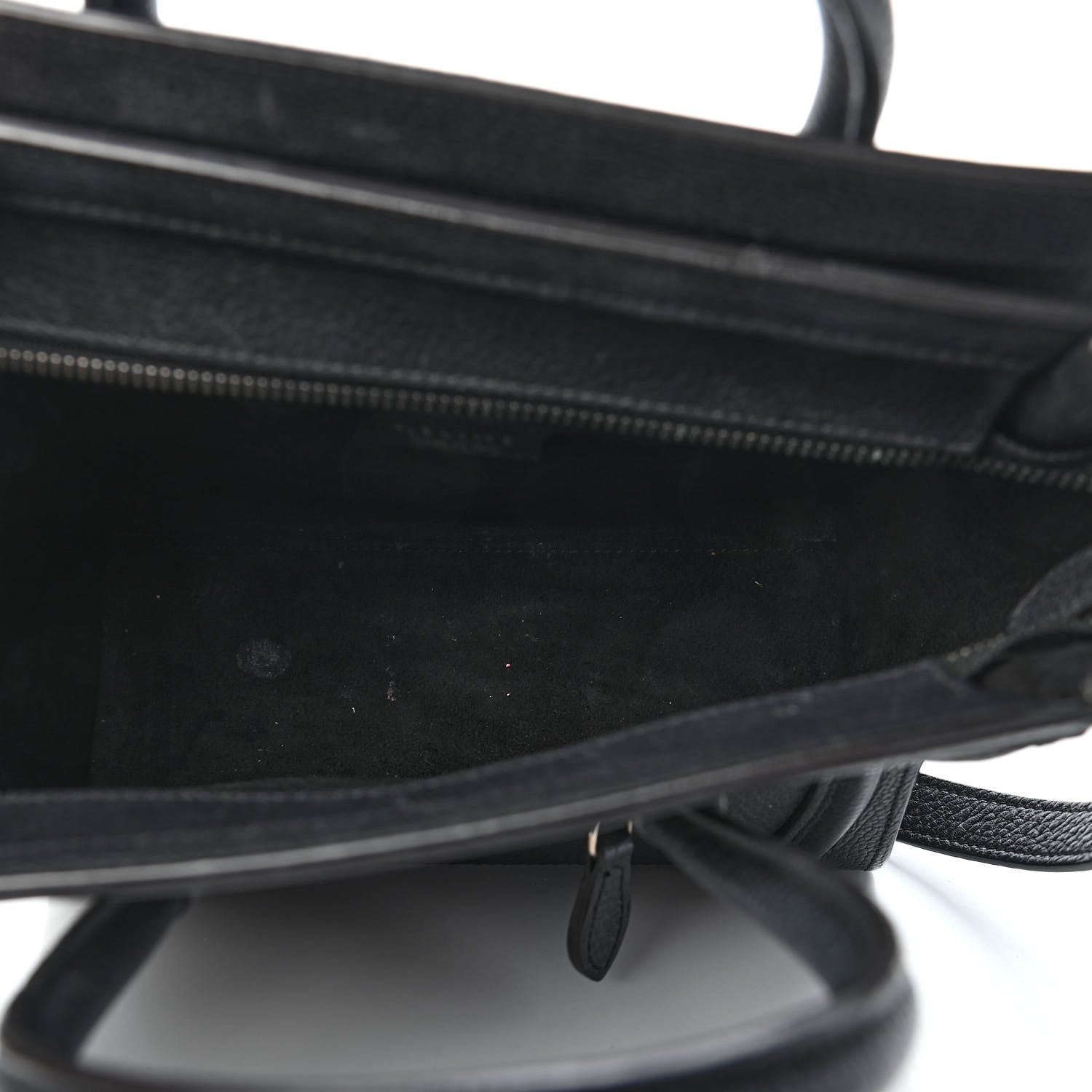 Celine Drummed Calfskin Nano Luggage Black 5 of 13