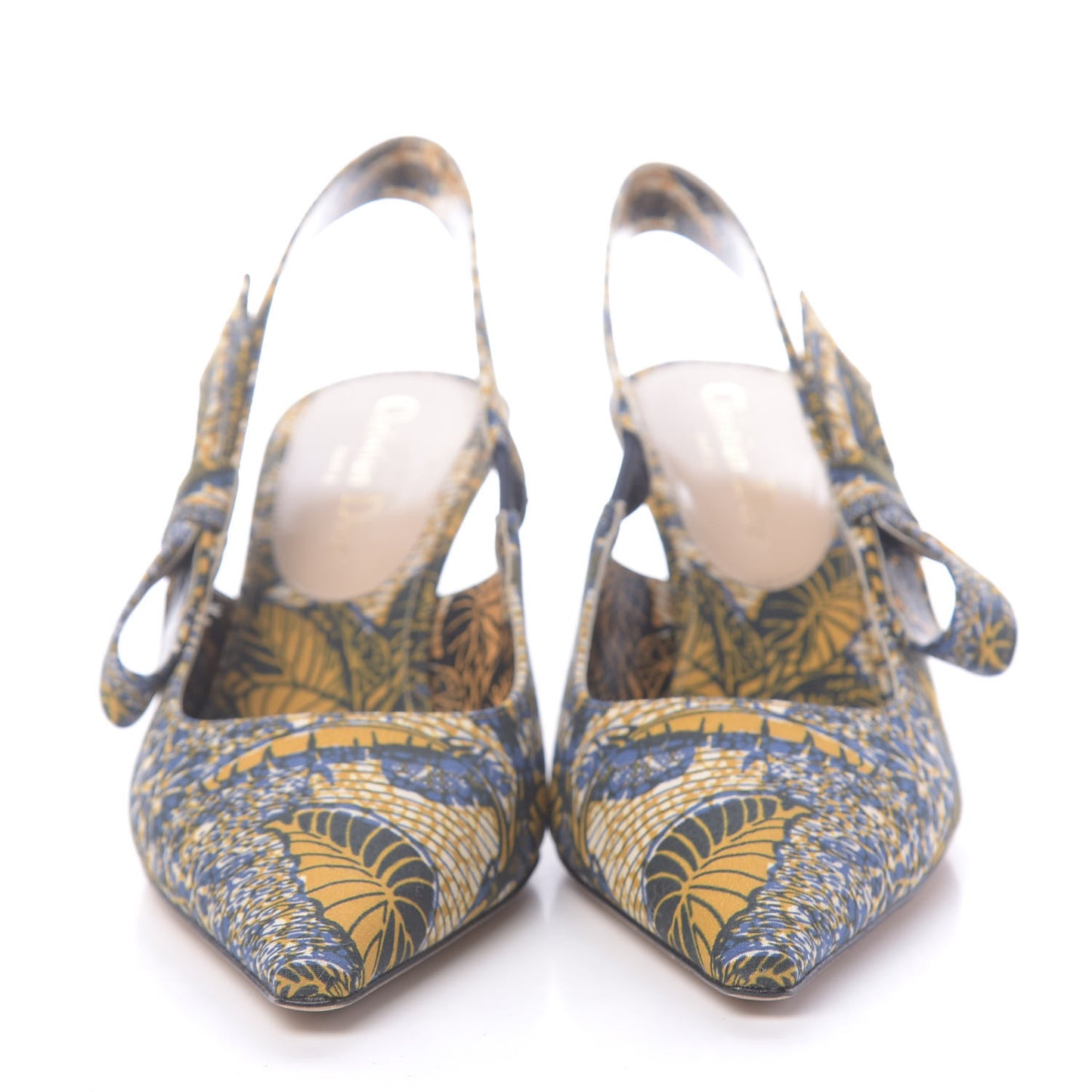 Toile De Jouy Sweet D Slingback Pumps 36.5 Blue Yellow