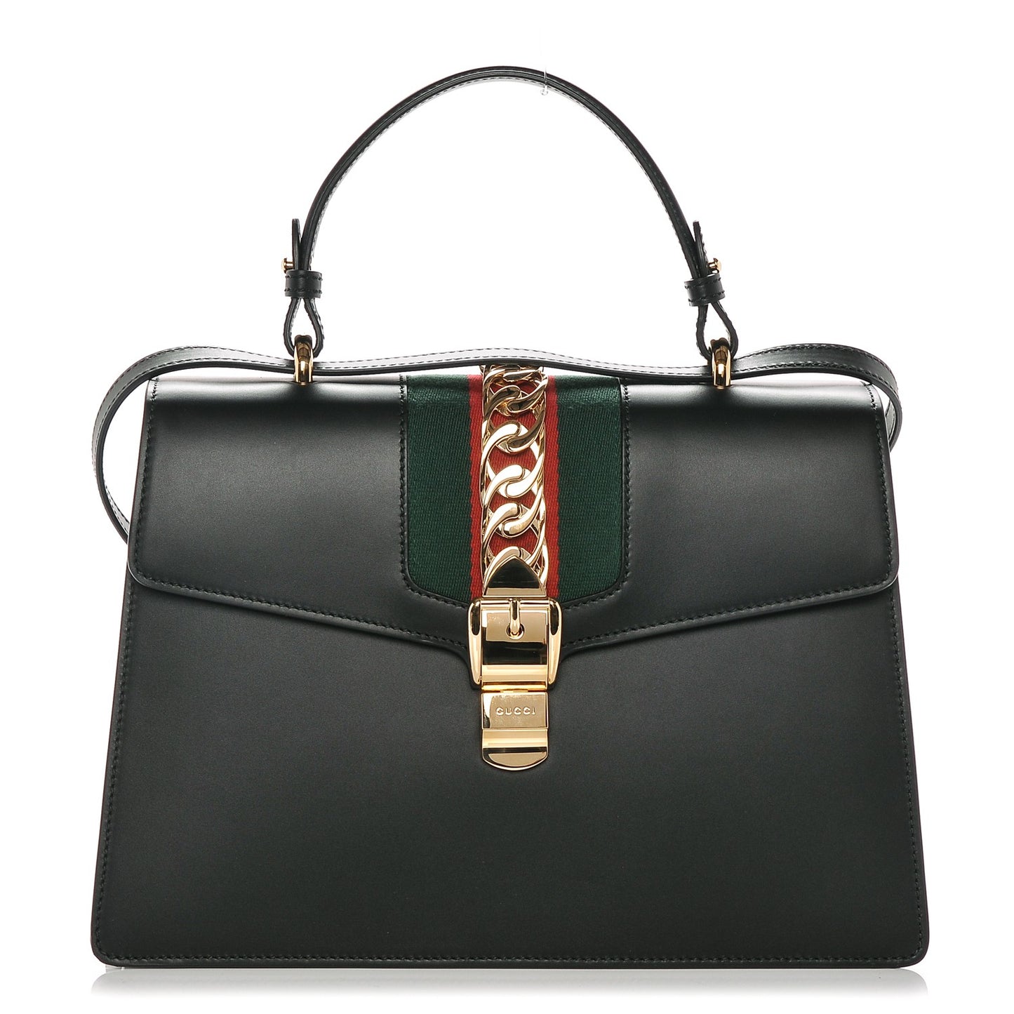 Calfskin Medium Sylvie Top Handle Bag Black