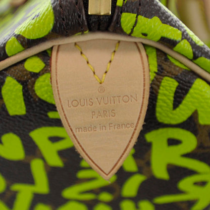 Louis Vuitton Monogram Graffiti Speedy 30 Green 5 of 7