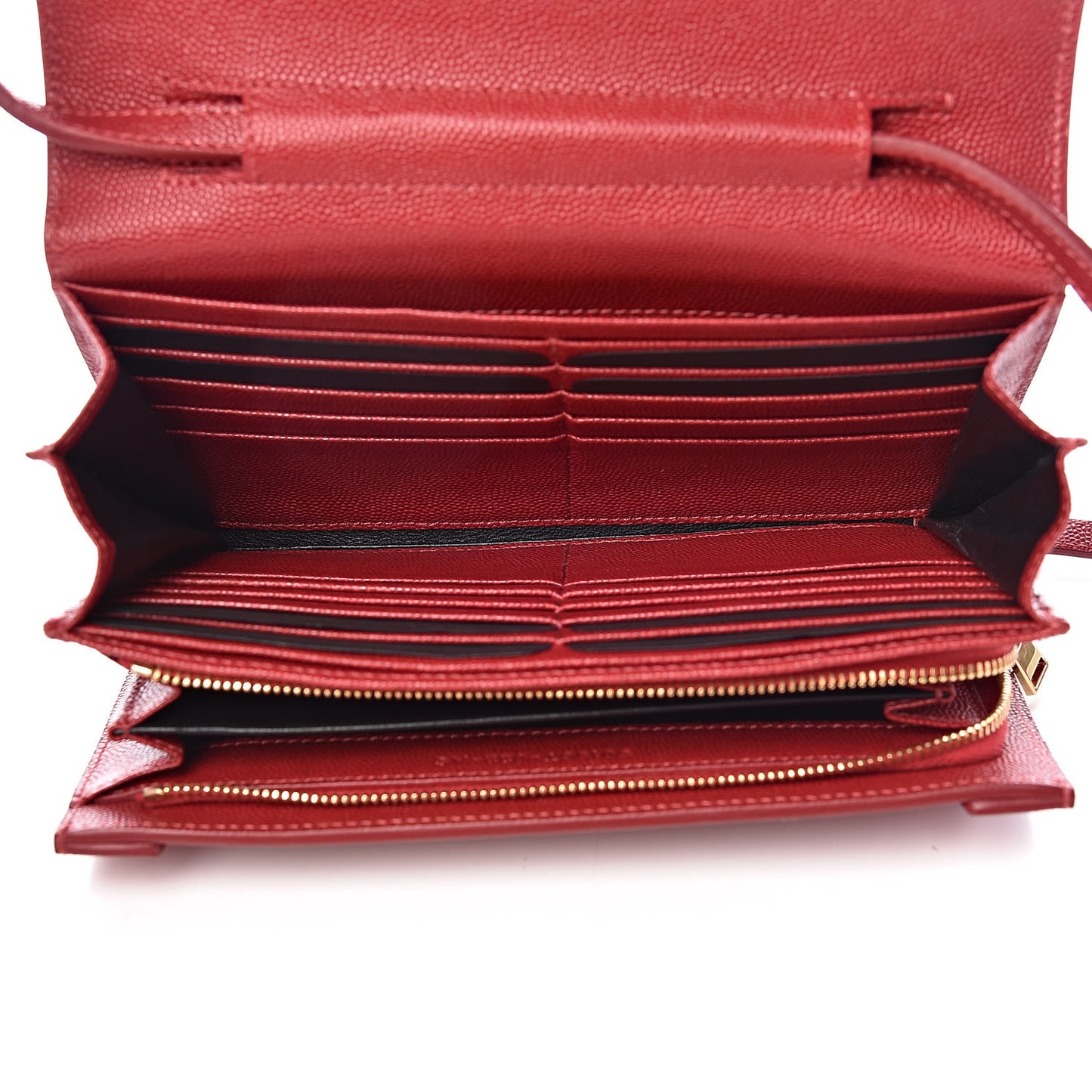 Saffiano Wallet On Strap Red