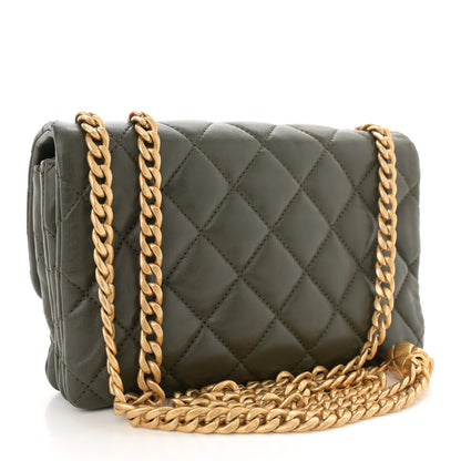 Chanel Lambskin Quilted Small Pillow Crush Flap Khaki 3 of 11