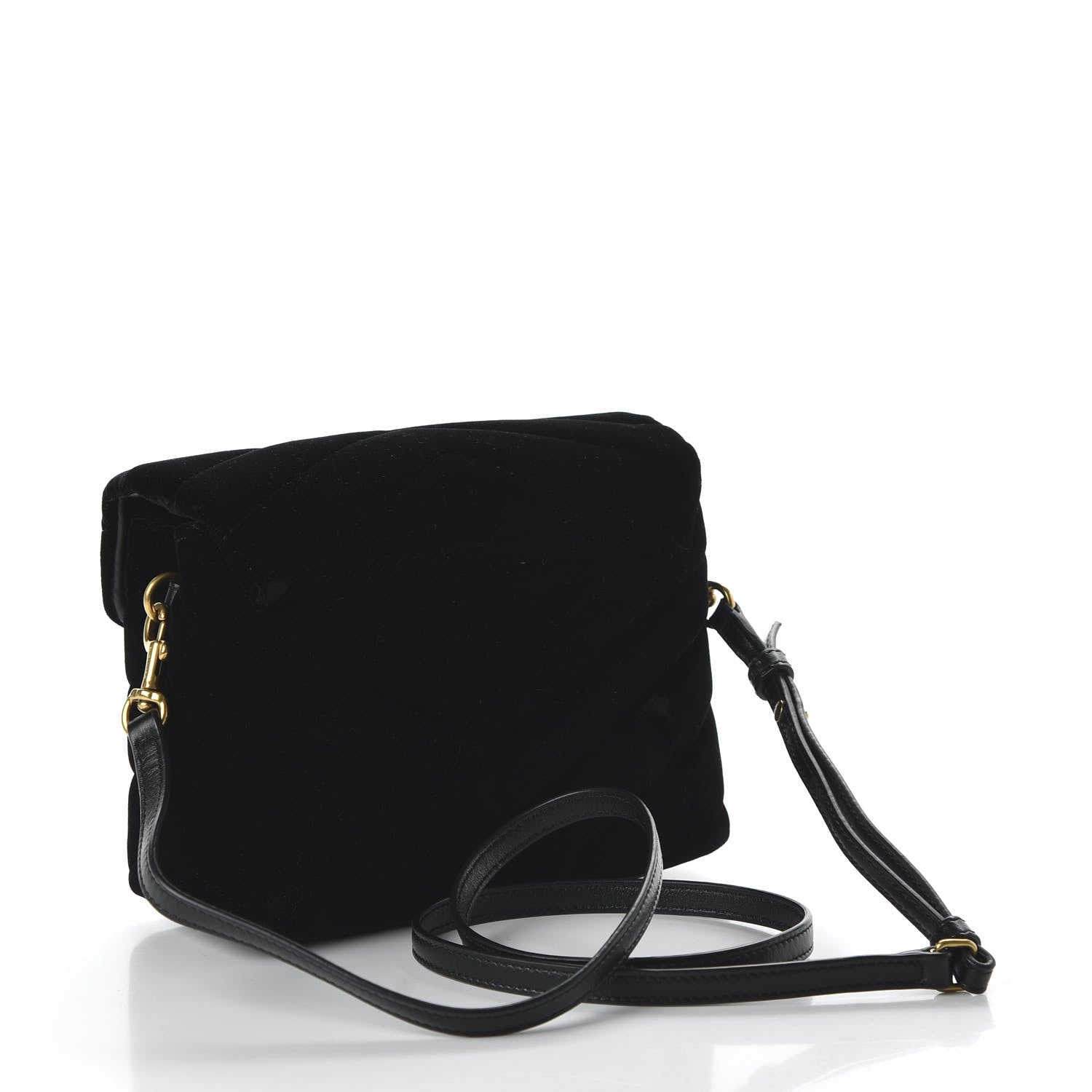 Saint Laurent Velvet Y Quilted Monogram Toy Loulou Chain Satchel French Black 3 of 11