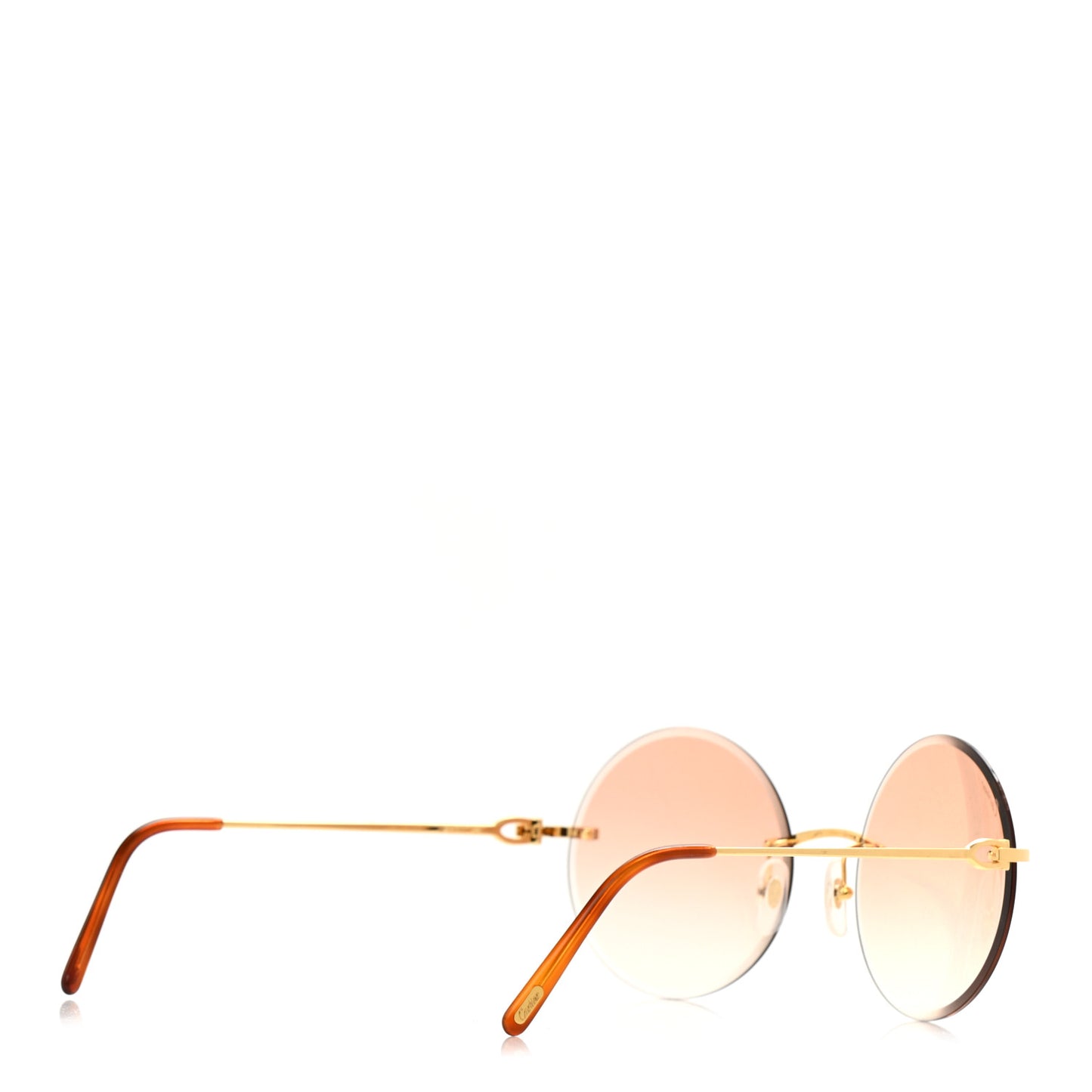 Premiere De Cartier Round Sunglasses Brown Gold