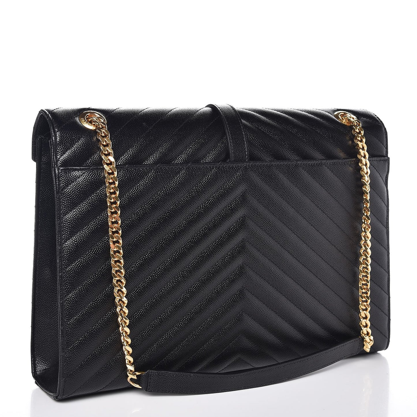 Grain De Poudre Matelasse Chevron Large Monogram Satchel Black