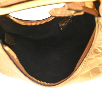 Tom Ford Metallic Calfskin Crocodile Embossed Mini Bianca Hobo Gold 5 of 10