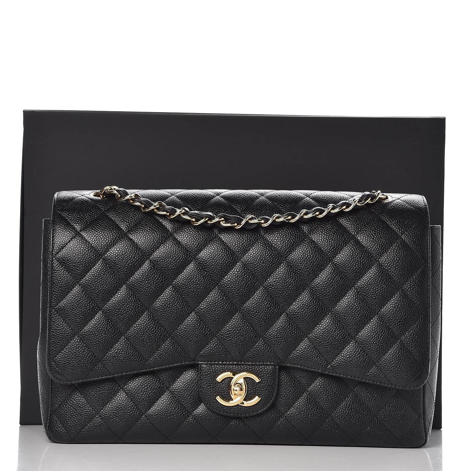 Chanel Caviar Quilted Maxi Double Flap Black 14 of 14