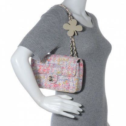 Chanel Canvas Watercolor Tweed Print Clover Small Flap 2 of 8