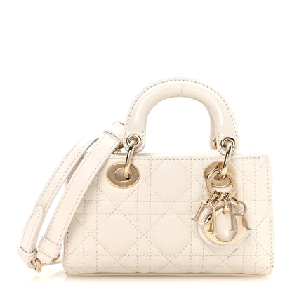 Christian Dior Lambskin Cannage Micro Lady D-Joy Latte 1 of 10
