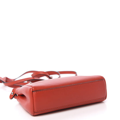 Fendi Shiny Nappa Micro Peekaboo Iconic Satchel Rosso Pimento 4 of 11