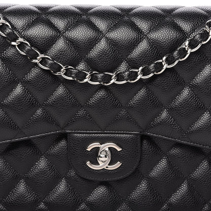 Chanel Caviar Quilted Jumbo Double Flap Black 10 of 11