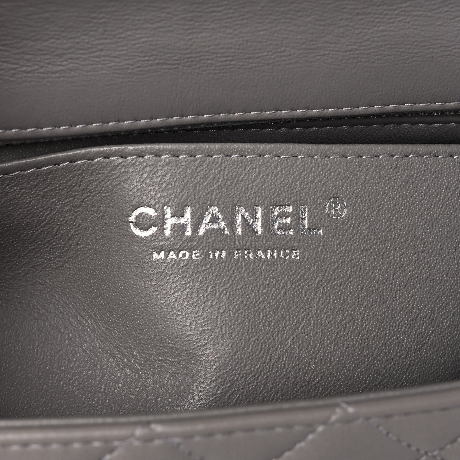 Chanel Lambskin Quilted Mini Rectangular Flap Grey 5 of 10
