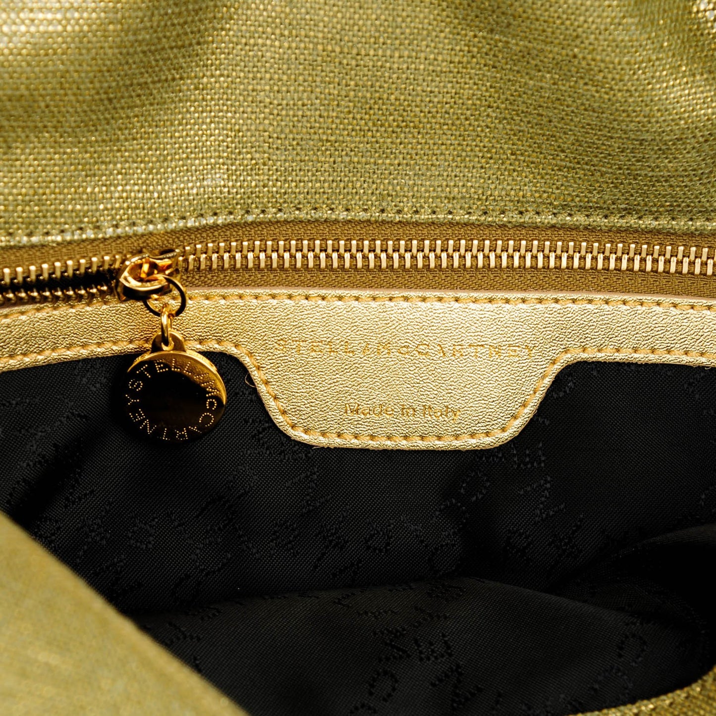 Metallic Linen Small Falabella Tote Camouflage