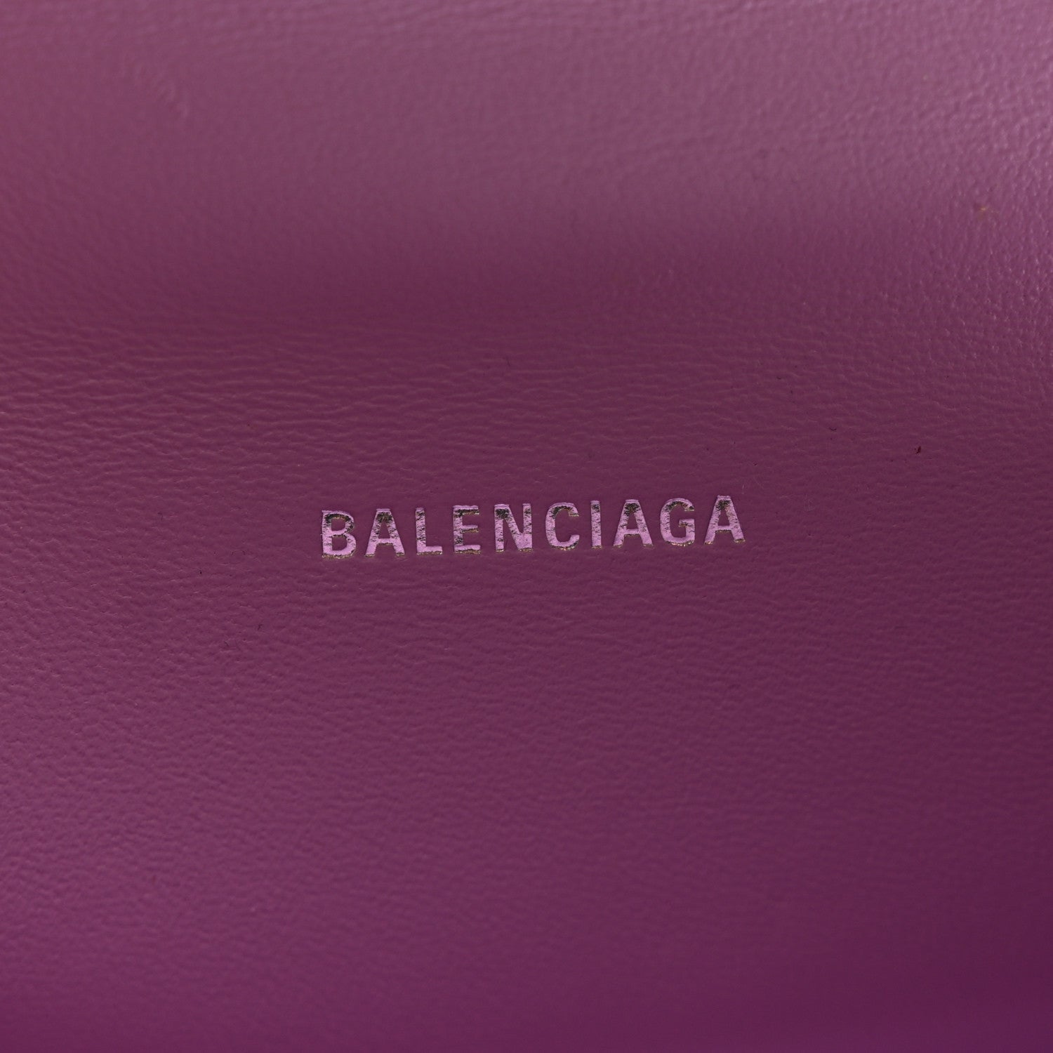 Balenciaga Shiny Calfskin Crocodile Embossed Hourglass Top Handle Bag XS Lilac 5 of 9