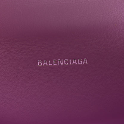 Balenciaga Shiny Calfskin Crocodile Embossed Hourglass Top Handle Bag XS Lilac 5 of 9