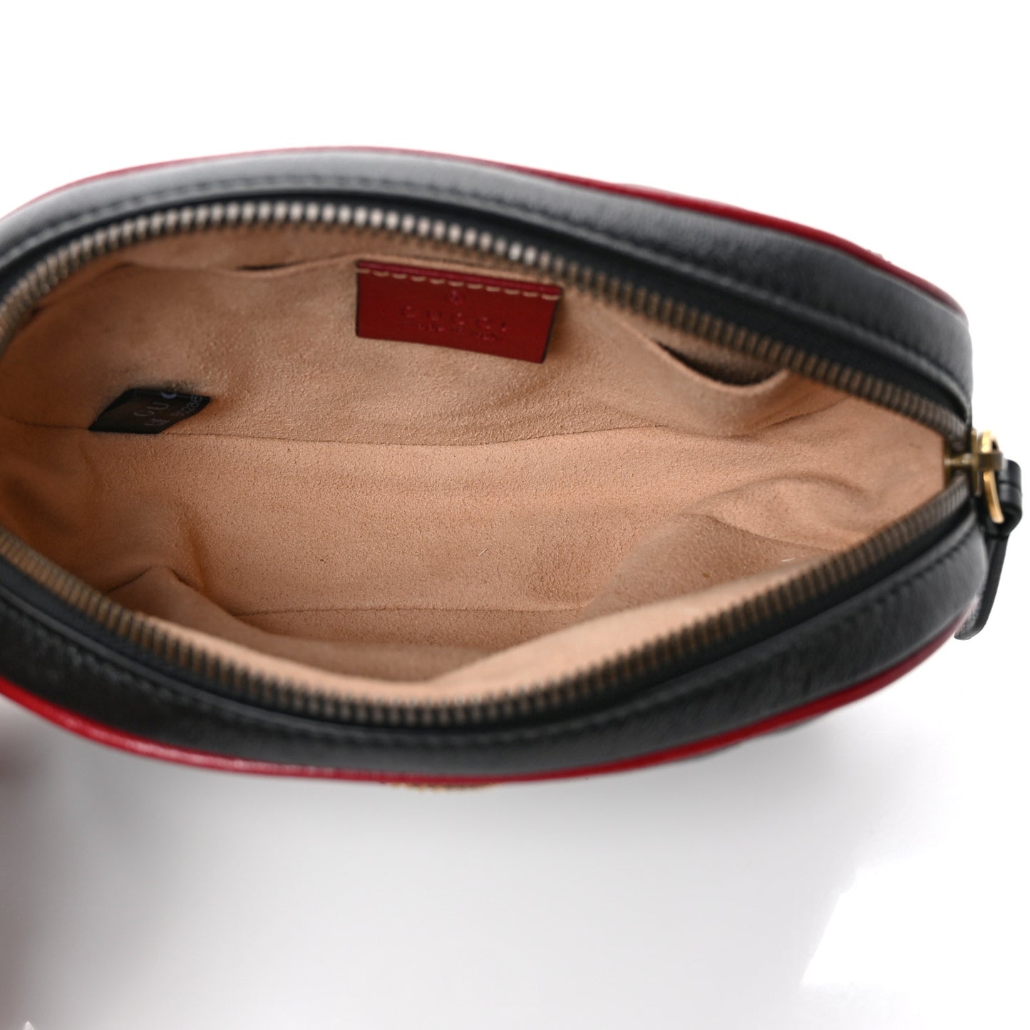 Azalea Calfskin Matelasse Diagonal Torchon GG Marmont Belt Bag 85 34 Black Romantic Cerise