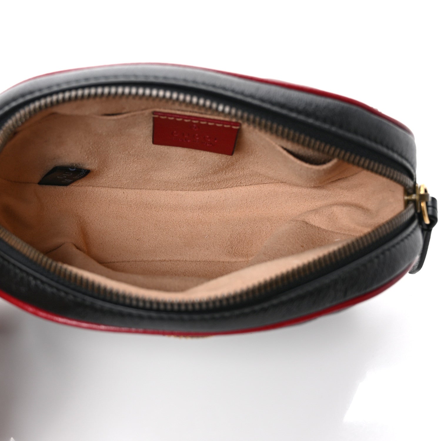 Gucci Azalea Calfskin Matelasse Diagonal Torchon GG Marmont Belt Bag 85 34 Black Romantic Cerise 5 of 9