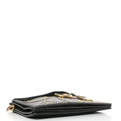 Chloe Calfskin Suede Studded Medium Faye Shoulder Bag Black 4 of 9