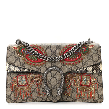 Gucci GG Supreme Monogram Elaphe Elephant Embroidered Small Dionysus Shoulder Bag 1 of 9