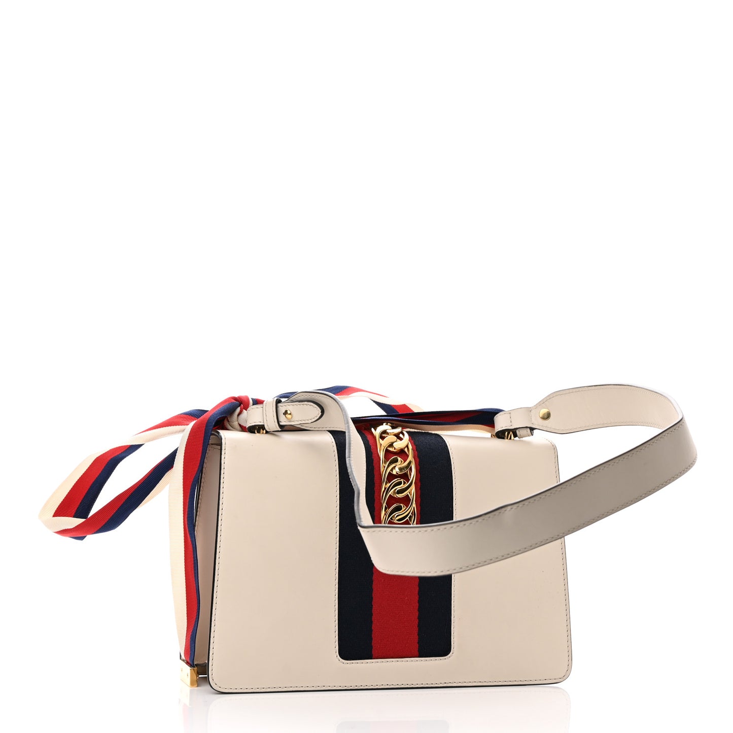 Calfskin Small Sylvie Shoulder Bag Off White