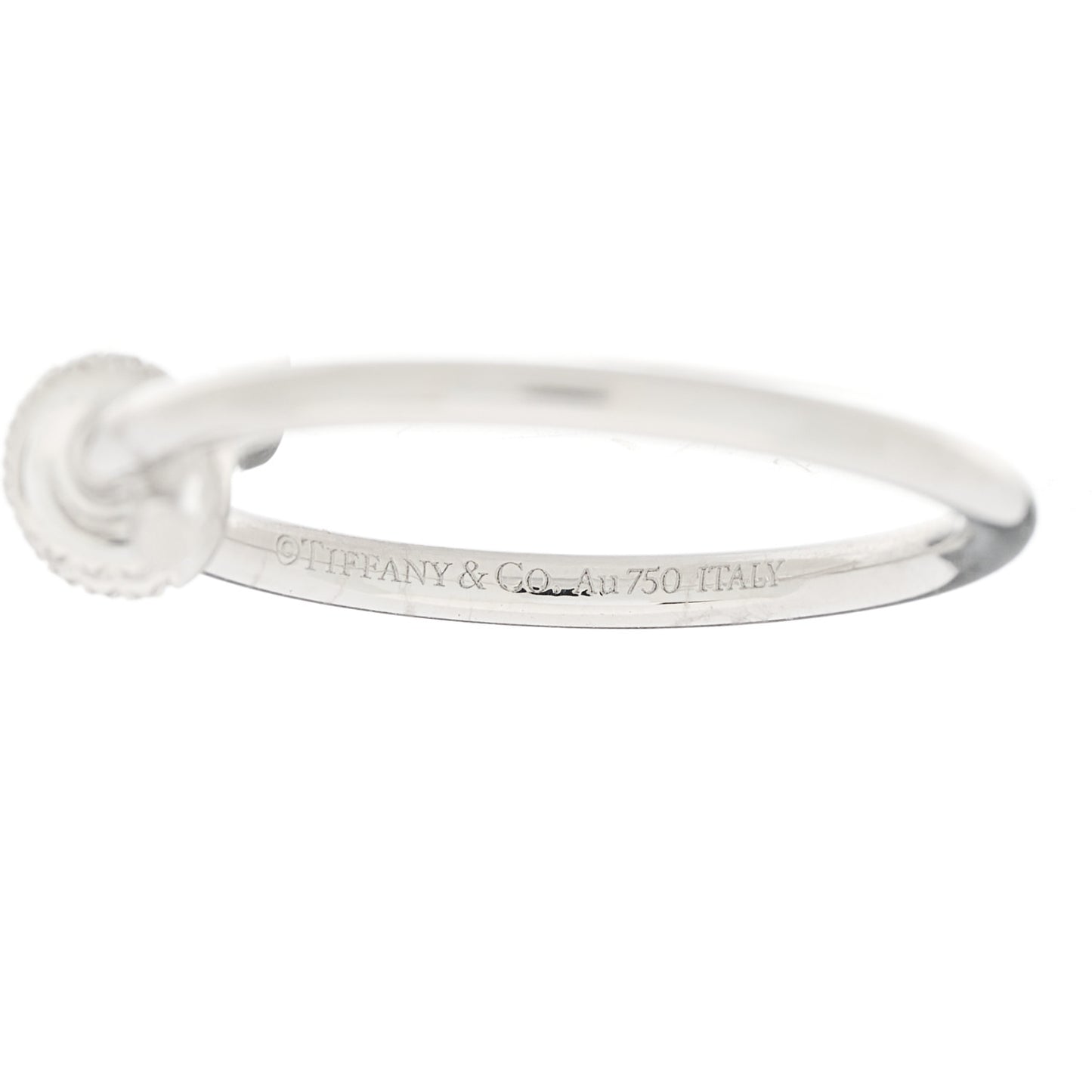 18K White Gold Diamond Small Knot Ring 53 6.5