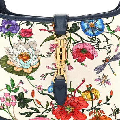 Gucci Canvas Flora Medium Jackie Hobo Blue Agata 11 of 11