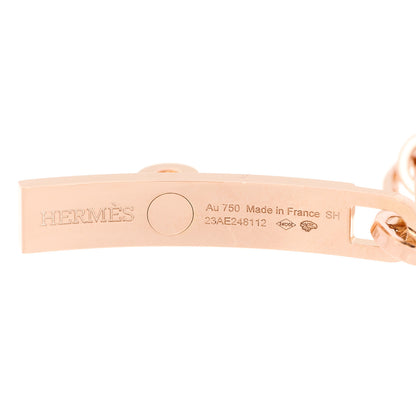 Hermes 18K Rose Gold Diamond Pave PM Kelly Chaine Bracelet SH 4 of 5