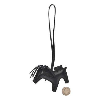 Hermes Milo Lambskin Grigri Rodeo Horse Bag Charm PM So Black 2 of 4
