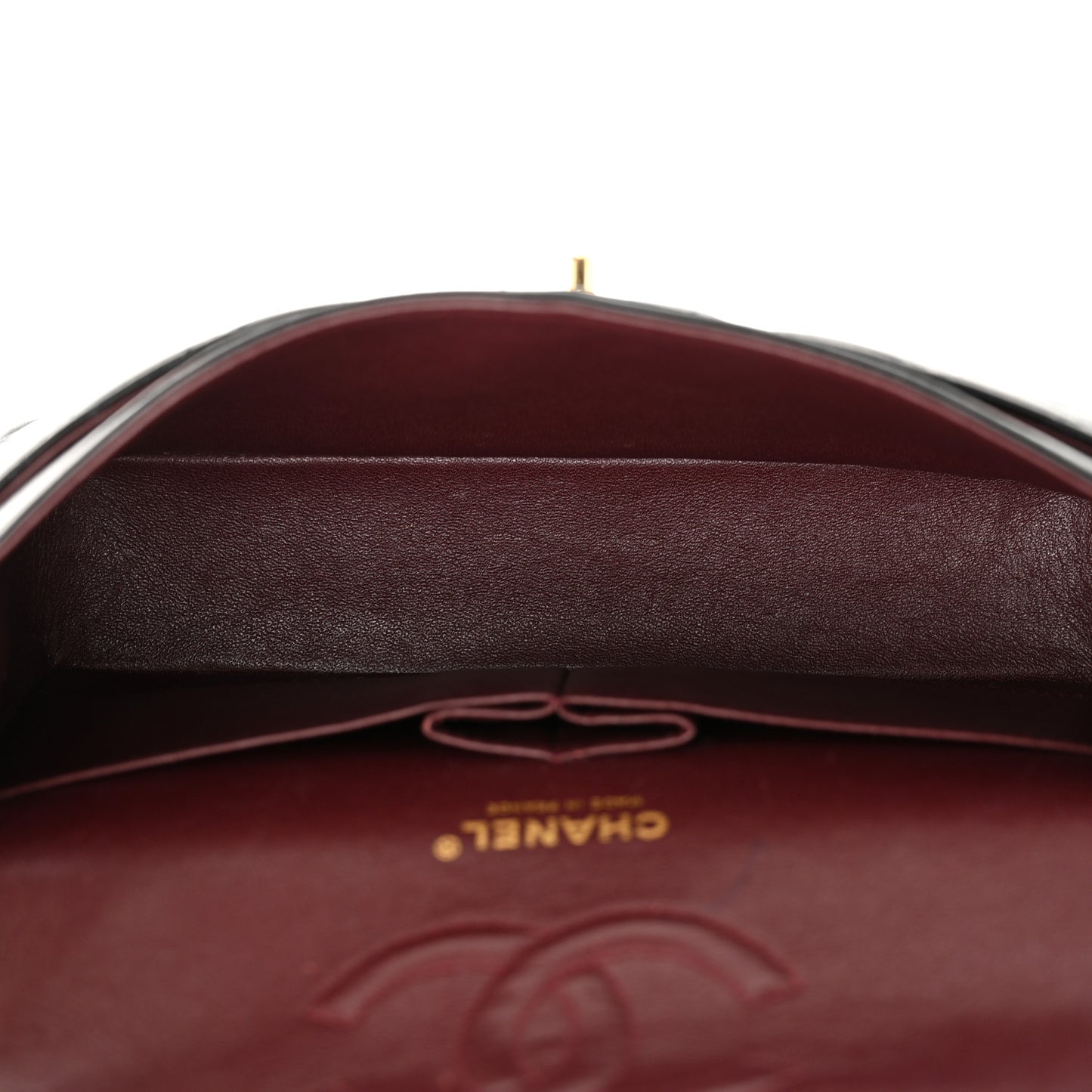 Lambskin Quilted Medium Double Flap Black