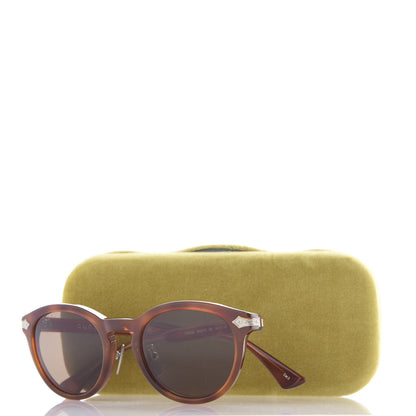 Gucci Acetate Round Metal Sunglasses GG0071S Havana 9 of 9