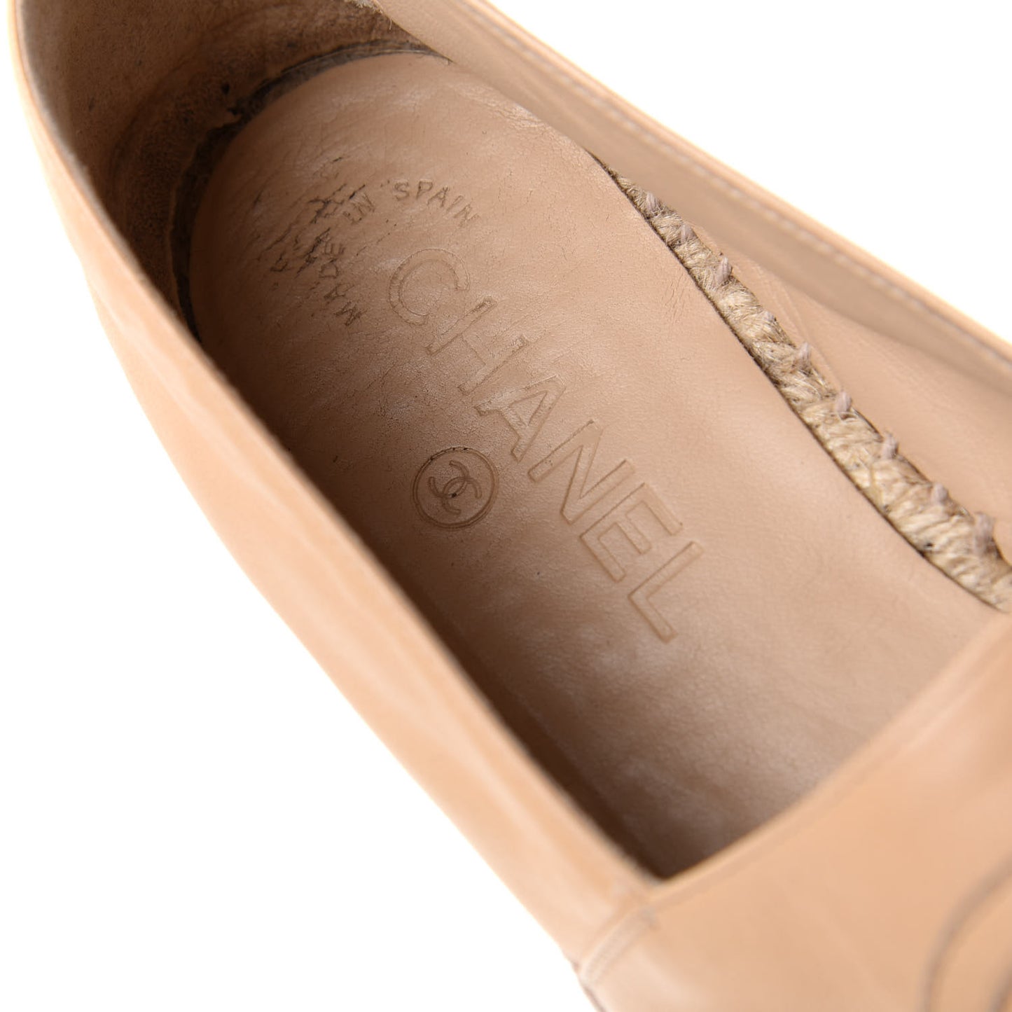 Lambskin CC Espadrilles 37 Beige Black