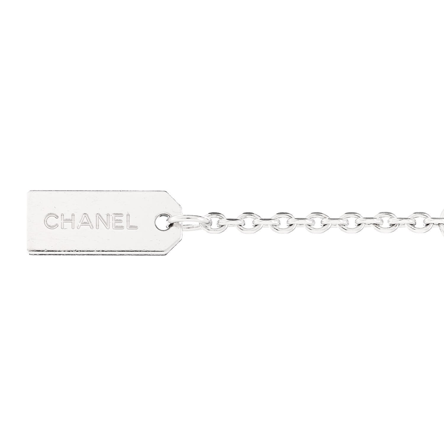 Chanel 18K White Gold Diamond Eternal No 5 Necklace 5 of 6
