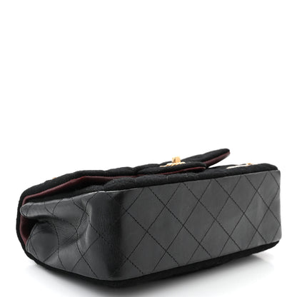 Chanel Felt Quilted Paris-Hamburg Charms Mini Rectangular Flap Black Dark Navy 4 of 10