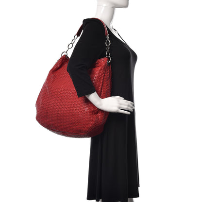Christian Dior Lambskin Woven Dior Soft Hobo Rouge Moyen 2 of 12