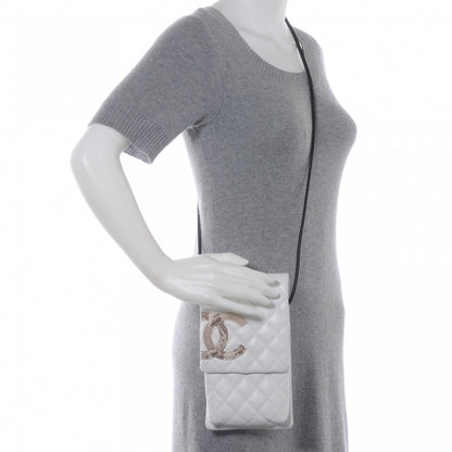 Chanel Calfskin Python Quilted Cambon Shoulder Bag White 2 of 8