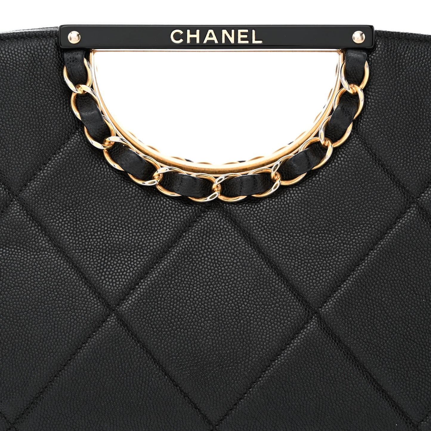 Caviar Quilted A Real Catch Clutch Black