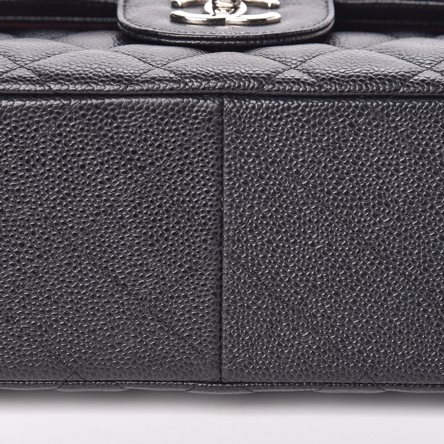Caviar Quilted Jumbo Double Flap Black