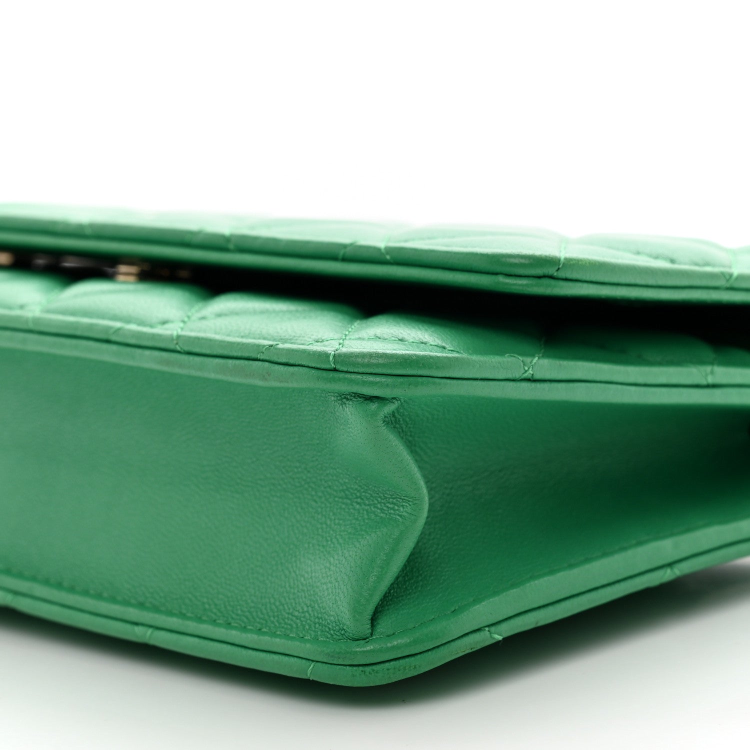 Chanel Lambskin Quilted Wallet On Chain WOC Green 12 of 12