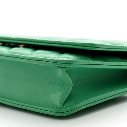 Chanel Lambskin Quilted Wallet On Chain WOC Green 12 of 12