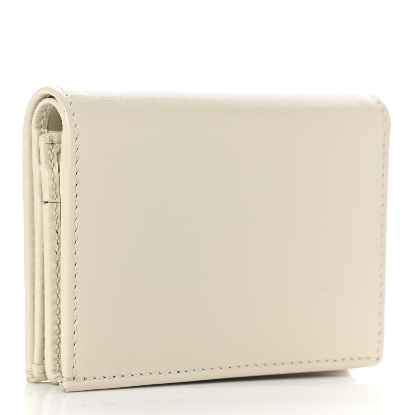 Boarded Plutone Calfskin Horsebit 1955 Card Case Wallet Mystic White