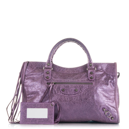 Balenciaga Agneau Classic Hardware City Metallic Purple 1 of 9