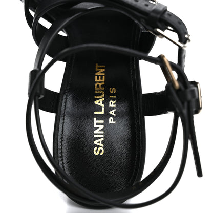 Saint Laurent Calfskin 105 Platz Platform Sandals 35 Black 7 of 14