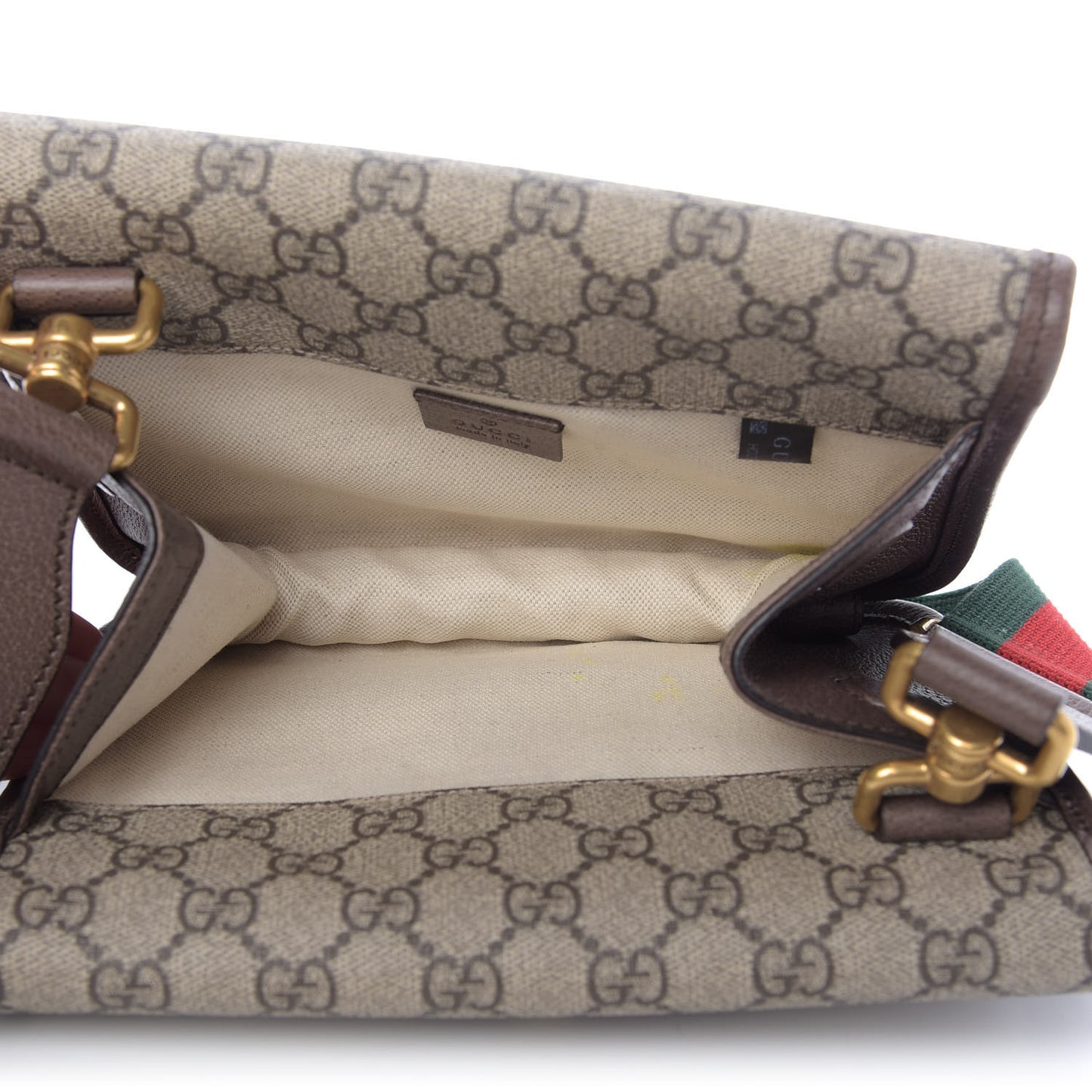 GG Supreme Monogram Web Small Neo Vintage Double Flap Messenger Bag Beige New Acero