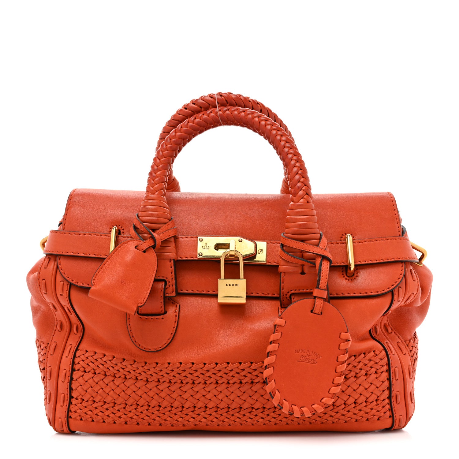 Gucci Calfskin Handmade Medium Top Handle Bag Orange 1 of 19