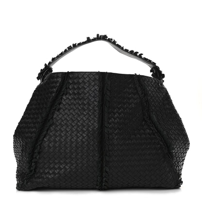 Bottega Veneta Nappa Intrecciato Large Franges Shoulder Bag Black 1 of 9