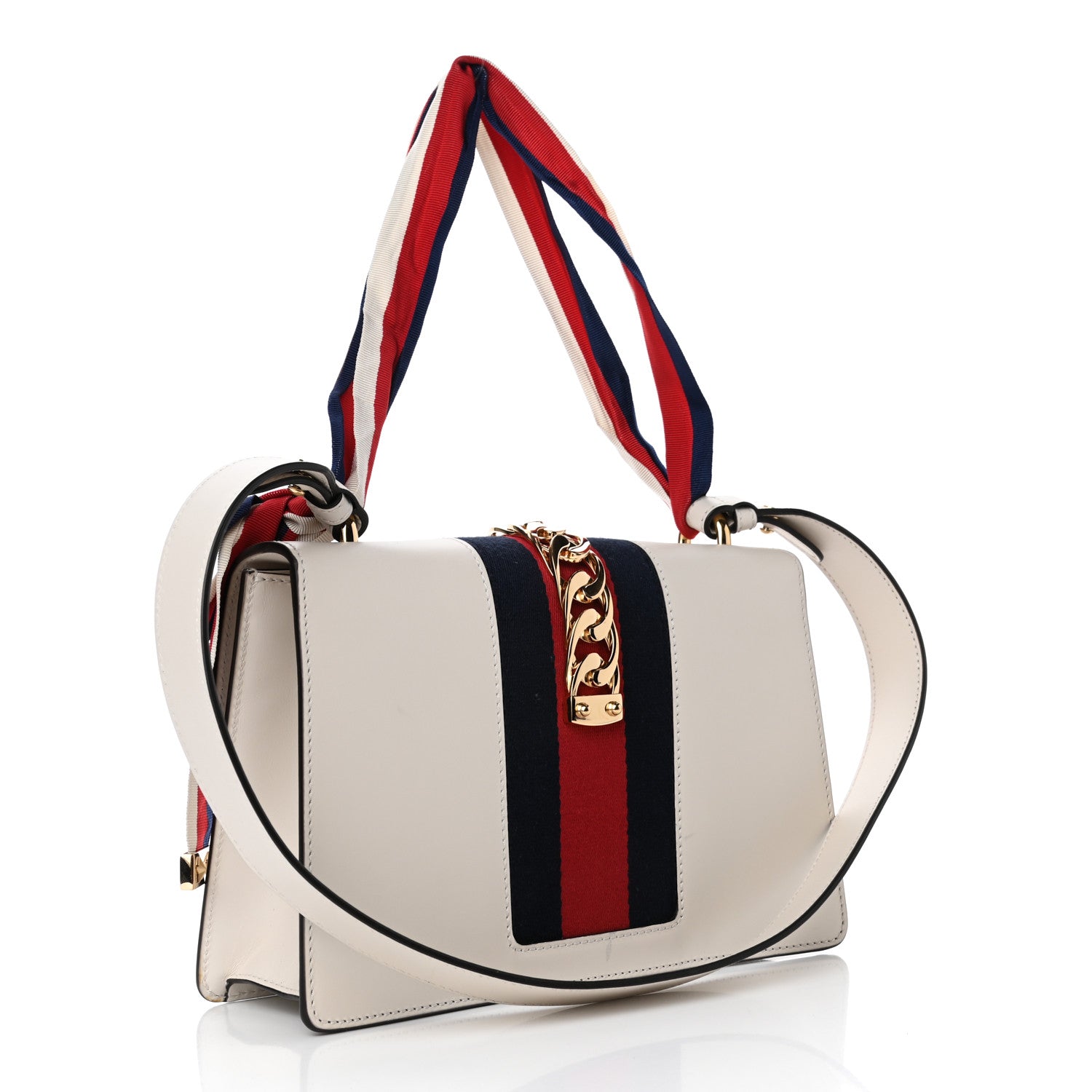 Gucci Calfskin Small Sylvie Shoulder Bag Off White 2 of 5