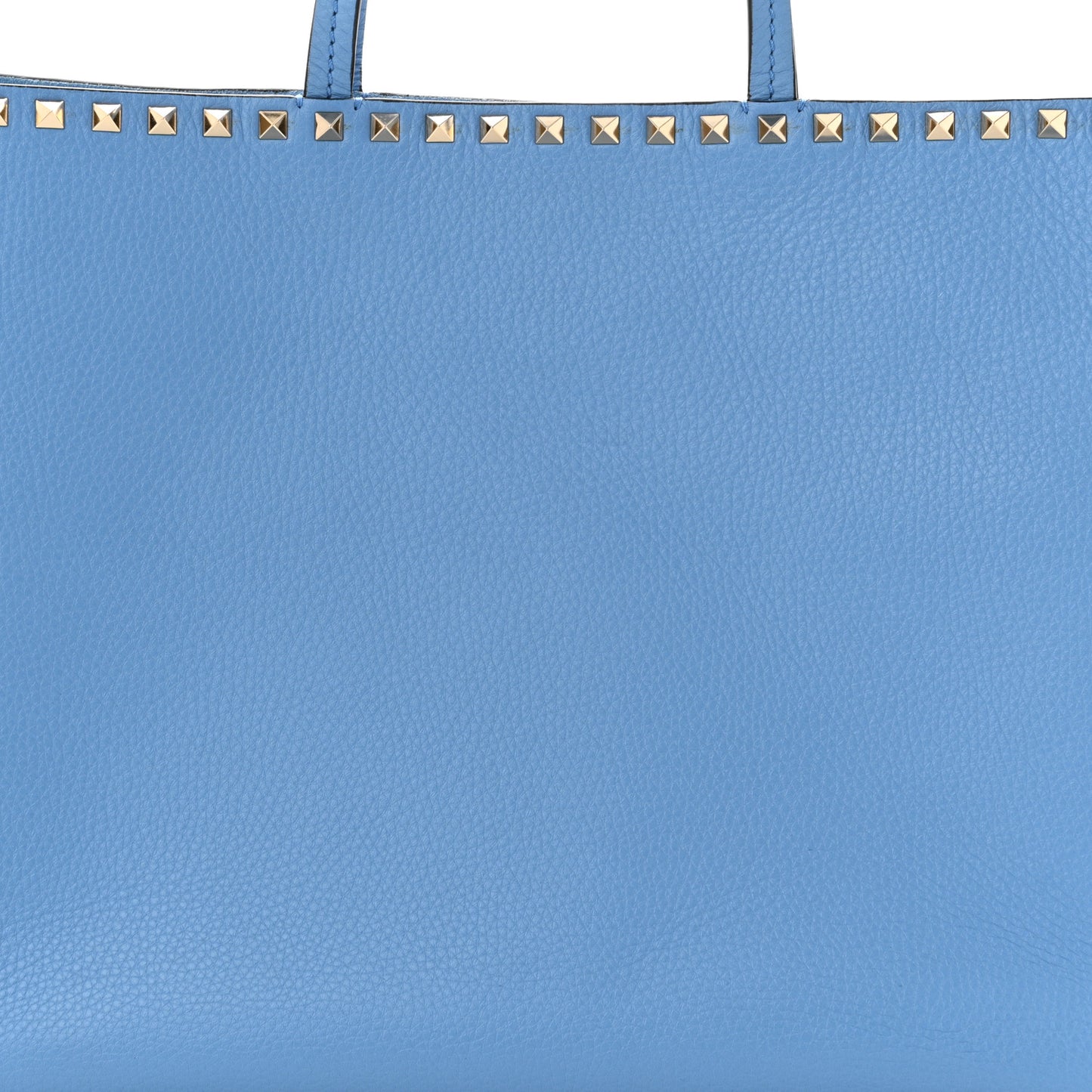 Grained Calfskin Rockstud Shoulder Tote Niagara